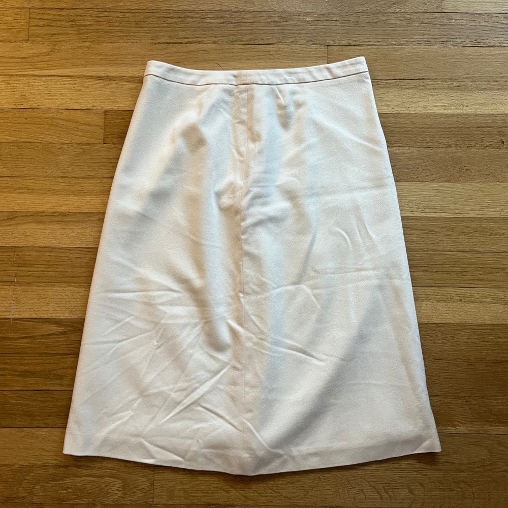 Loro Piana 100% Cashmere Pencil Skirt White Made in Italy IT 44 US 8-10 Lined